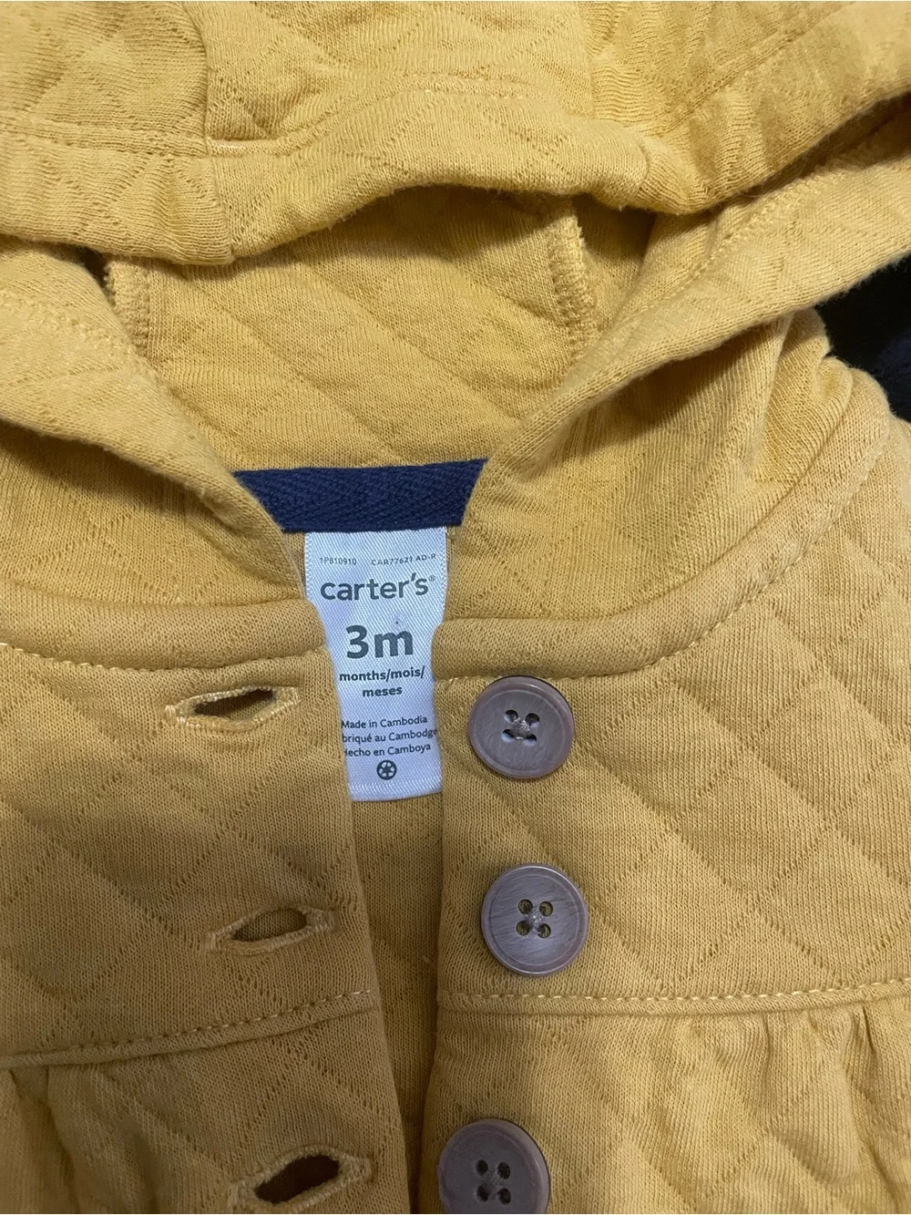 Carter's Yellow Quilted Hooded Vest & Rust Ribbed Ruffle Bodysuit Set